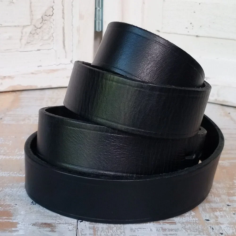 Y2K Vintage Twin Hill UPS Leather Belt 48 52 Black Silver Workwear Gorp USA Made